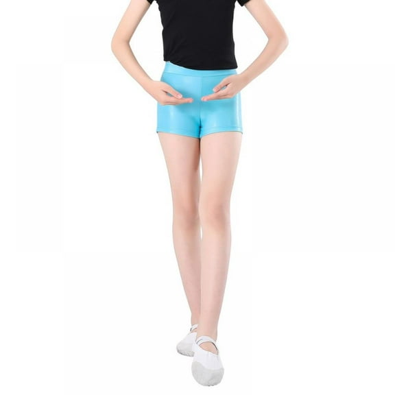 Uccdo Toddler Girls Glitter Athletic Gymnastics Shorts, Teenage Girl Sparkle Ballet Dance Tights Leggings, Size 2-13 Years