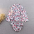 thumbnail image 1 of Uccdo Toddler Girls Rashguard Swimsuit Set, Little Girl Long Sleeve Floral Bathing Suits Swimwear, 2 Pieces, 1-9T, 1 of 4