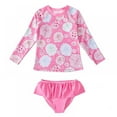 thumbnail image 1 of Uccdo Toddler Girls Rashguard Swimsuit Set, Little Girl Long Sleeve Floral Bathing Suits Swimwear, 2 Pieces, 1-9T, 1 of 3