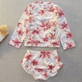 thumbnail image 1 of Uccdo Toddler Girls Rashguard Swimsuit Set, Little Girl Long Sleeve Floral Bathing Suits Swimwear, 2 Pieces, 1-9T, 1 of 4