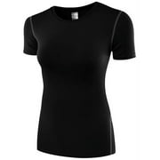 EFINNY Uccdo Women Compression Sports Fitness Yoga Short Sleeve Tight T Shirts