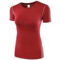 thumbnail image 1 of Uccdo Women Compression Sports Fitness Yoga Short Sleeve Tight T Shirts, 1 of 2