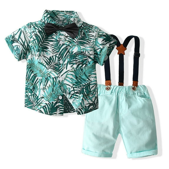 Uccdoo 2Pcs Kids Toddler Boy Summer Shirt Tops+ Shorts Baby Beach Clothes Outfit Set 1-6T