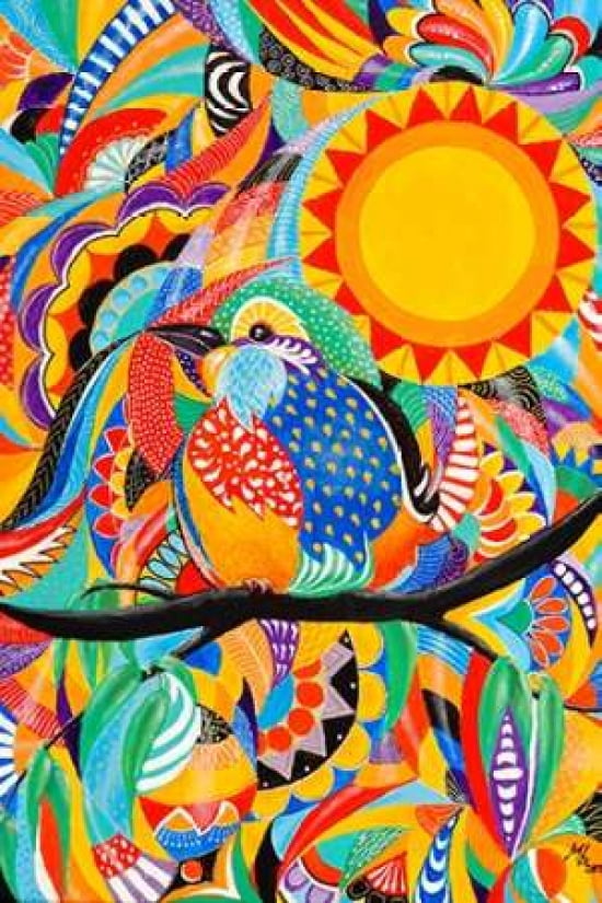 Uccellino patchwork Canvas Art - Marinella Baglietti (24 x 36)