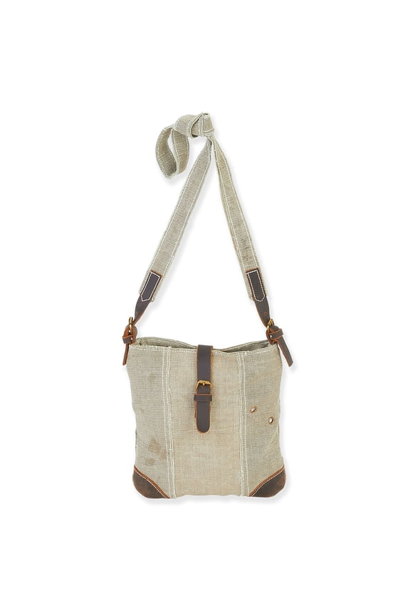 JOBEN Small Khaki Upcycled Tent Crossbody Bag