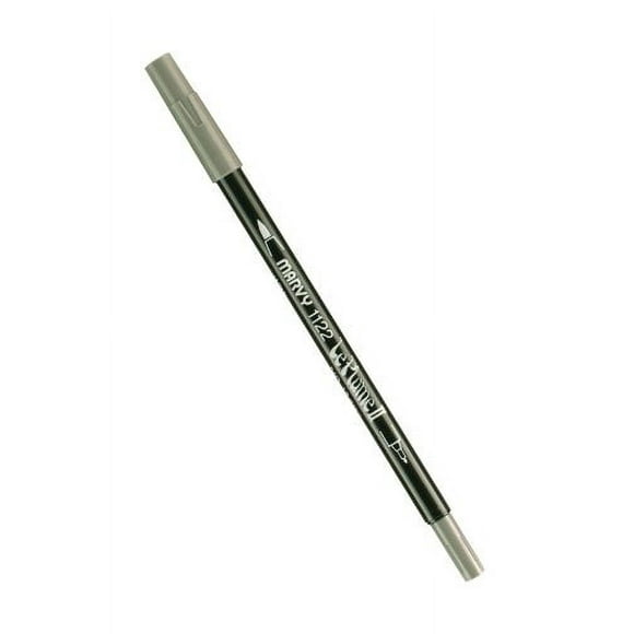 Uchida 1122-C-12 Marvy Extra Fine Tip Le Plume II Double Ender Marker Pen, Grey