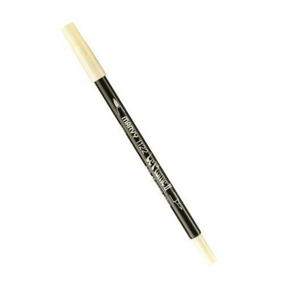 Uchida 1122-C-42 Marvy Extra Fine Tip Le Plume II Double Ender Marker Pen, Cream Yellow