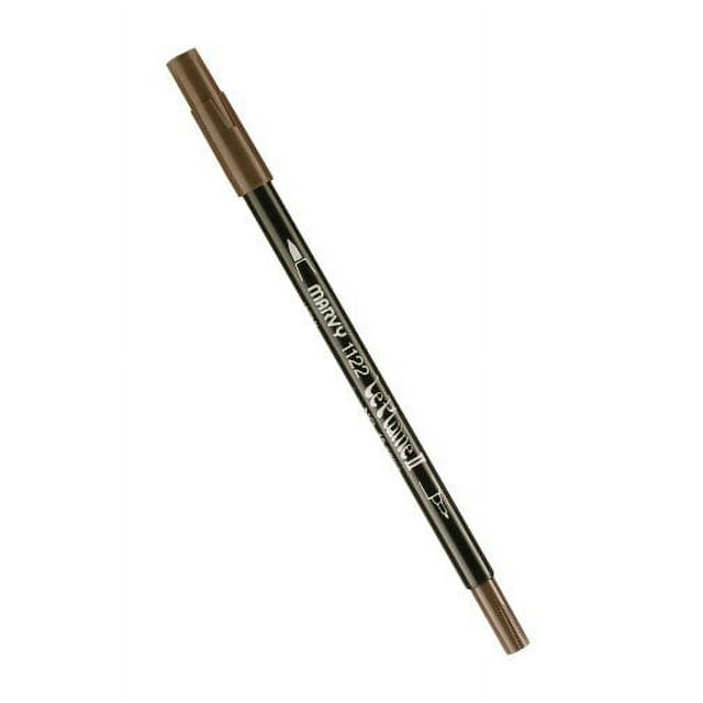 Uchida 1122-C-45 Marvy Extra Fine Tip Le Plume II Double Ender Marker Pen, Sepia