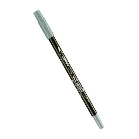 Uchida 1122-C-51 Marvy Extra Fine Tip Le Plume II Double Ender Marker Pen, Aqua Grey