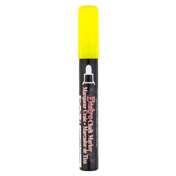 Uchida Bistro Chalk Marker, Broad, Fluorescent Yellow