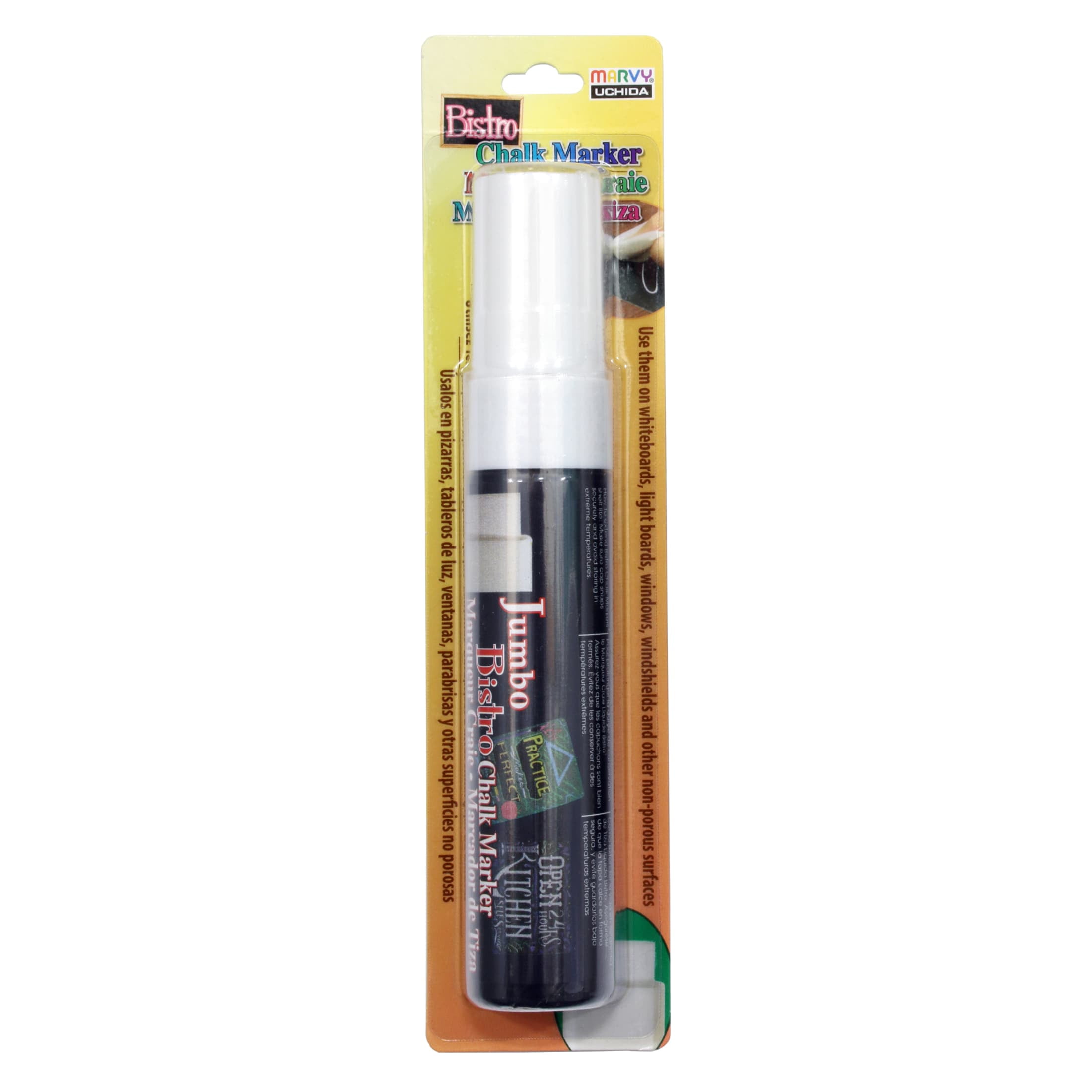 Uchida Bistro Chalk Marker, Jumbo, Carded Packaging, White