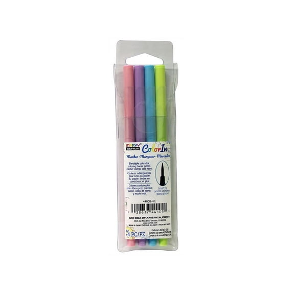 Uchida ColorIn Markers Brush 4pc Pastel