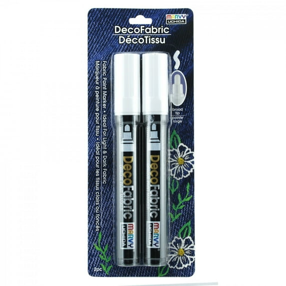 Uchida Deco Fabric Marker 2 Pack of White