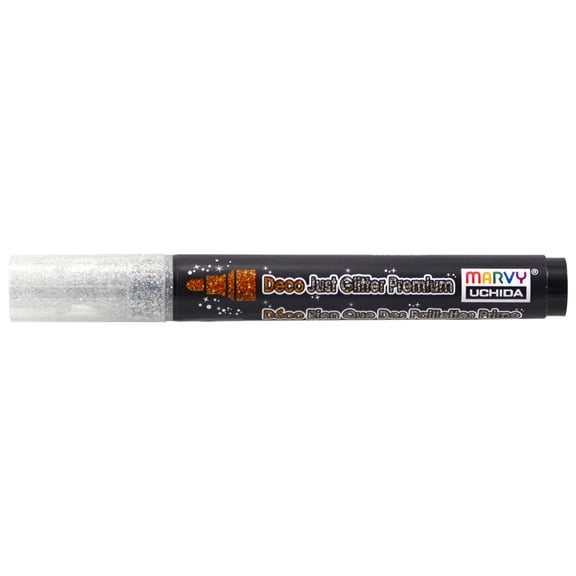 Uchida DecoFabric Just Glitter Premium Marker Chisel Tip-Silver