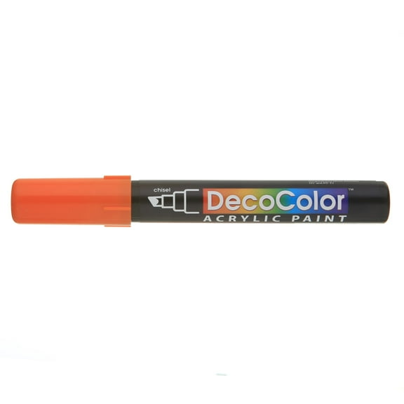 Uchida DecoColor Acrylic Paint Marker, Chisel, Orange