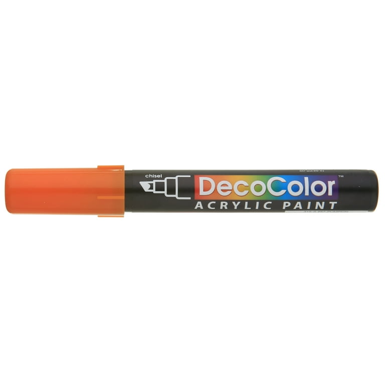 Uchida DecoColor Acrylic Paint Marker, Chisel, Pumpkin 