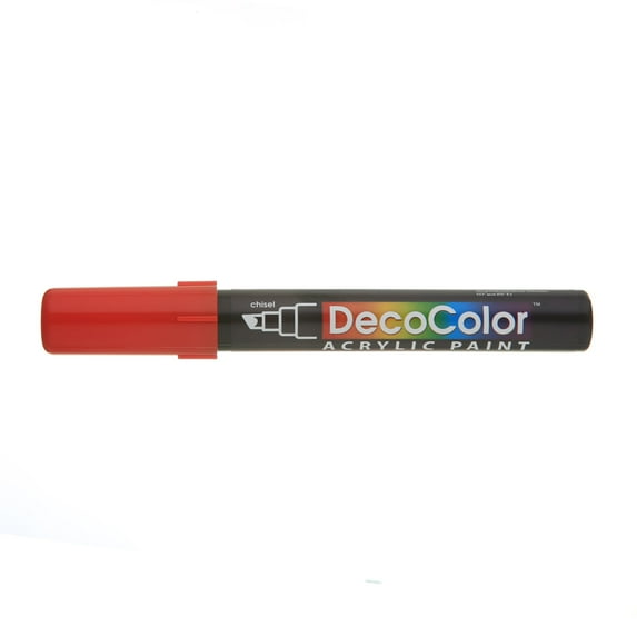 Uchida DecoColor Acrylic Paint Marker, Chisel, Red
