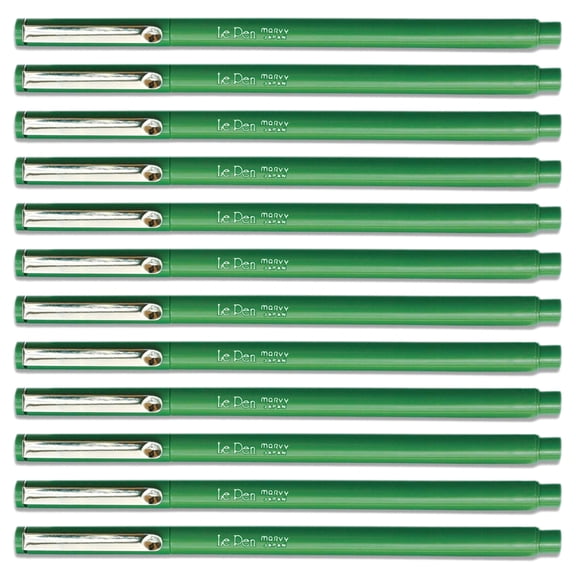 Uchida GREEN Le Pen .3MM Micro Ex Fine Synthetic Point 12 Pens