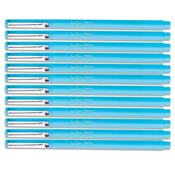 Uchida LT BLUE Le Pen .3MM Micro Ex Fine Synthetic Point 12 Pens