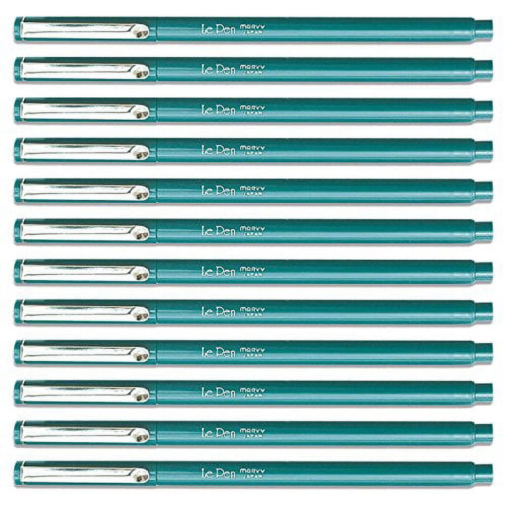 Uchida TEAL Le Pen 0.3 MM Micro Ex Fine Synthetic Point Pens - Pack of 24 (BOX-4300-S-73)