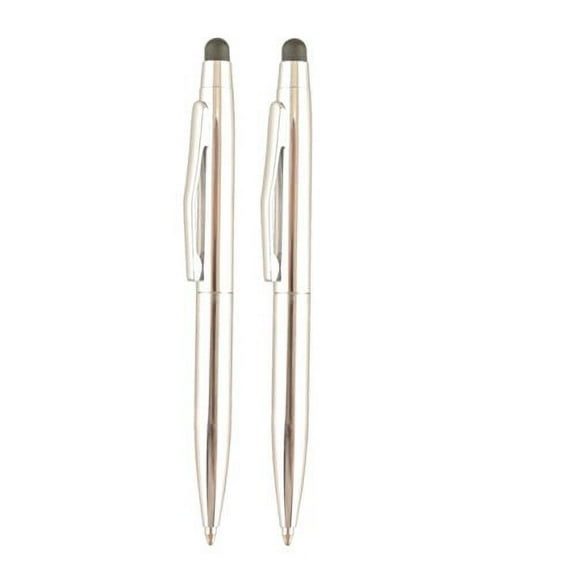 Uchida of America : Ballpoint Pen/Stylus,Retractable,Medium Point,4-1/8",Silver -:- Sold as 2 Packs of - 1 - / - Total of 2 Each