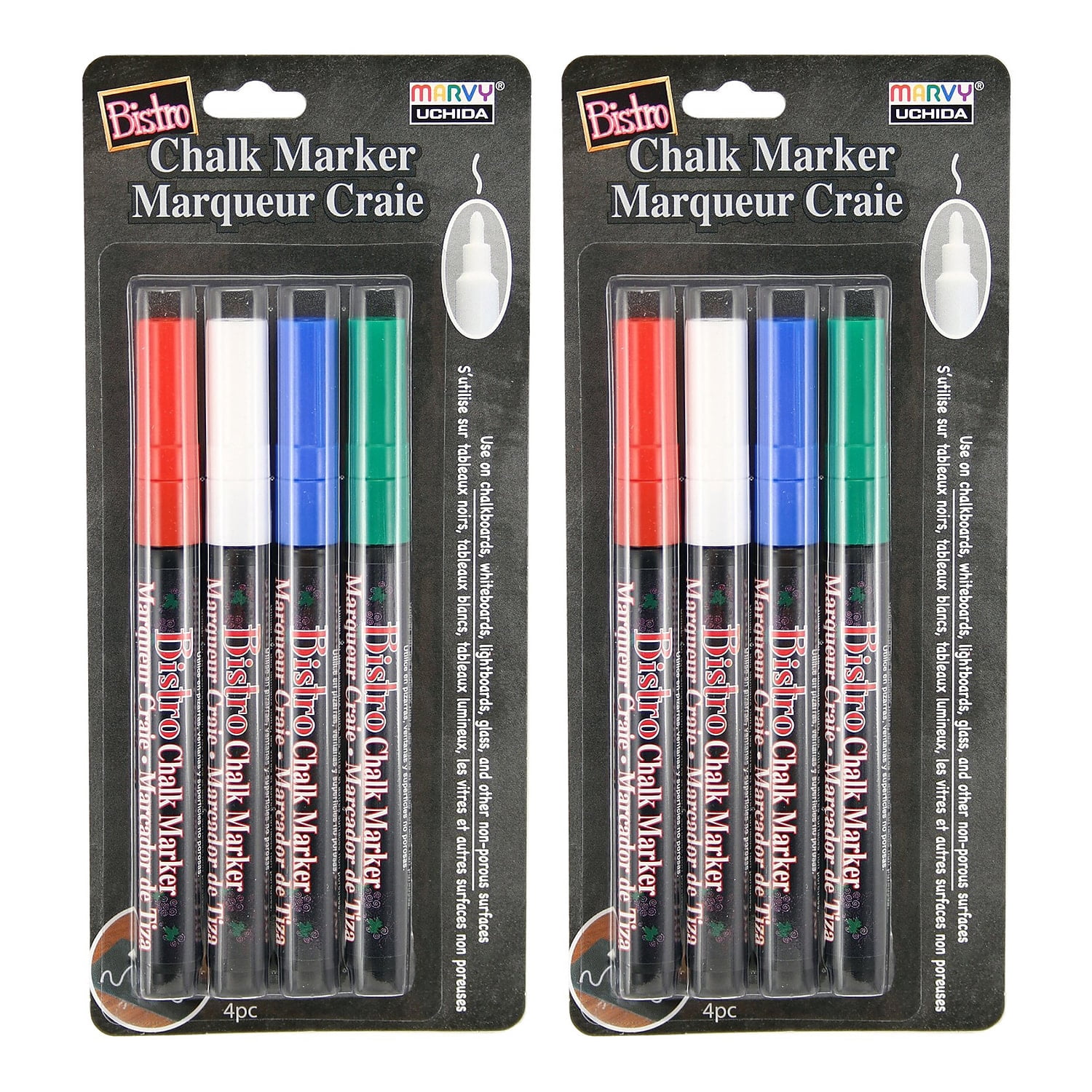 Uchida of America UCH4824E-2 Bistro Chalk Markers for Fine Tip - Set of 2