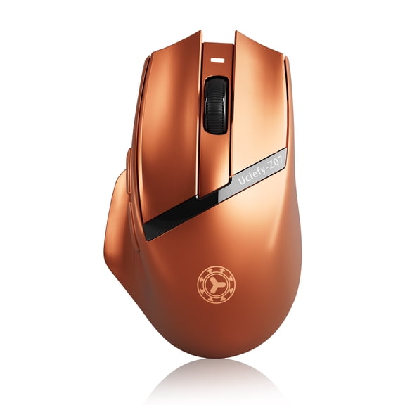 Uciefy Bluetooth Wireless Mouse,(2.4G+BT5.1)USB C Rechargeable Mouse with Charging Indicator, Ergonomic Computer Mice for Laptop/PC/Mac/iPad-Copper