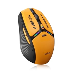 Uciefy Wireless Mouse, Rechargeable, Optical, USB, Mouse with Battery Indicator for Laptop/PC/Mac/Chromebook-Orange