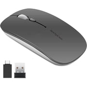 Uciefy Wireless Mouse Rechargeable Optical Mouse Slim Silent Mouse with USB Receiver Gray