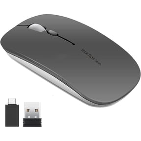 Uciefy Wireless Mouse Rechargeable Optical Mouse Slim Silent Mouse with USB Receiver Gray