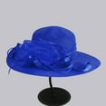 thumbnail image 1 of Uclet Dressy Hats For Women Ladies Sun Hat Occasion Event Hat Ladies Hats For Church Tea Time Hat Wide Brim Hats For Women Blue One Size Clearance！, 1 of 4