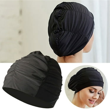 Uclet Swimming Pleated Cloth Swimming Cap To Increase The Head Circumference Of The Head Long Hair Ear Swimming Hot Spring Male And Female Swimming Cap