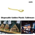 thumbnail image 1 of Uclet Tableware Disposable Gold Color Plastic Tableware Cutlery Spoon Fork Set 25PC Hot Party, 1 of 4