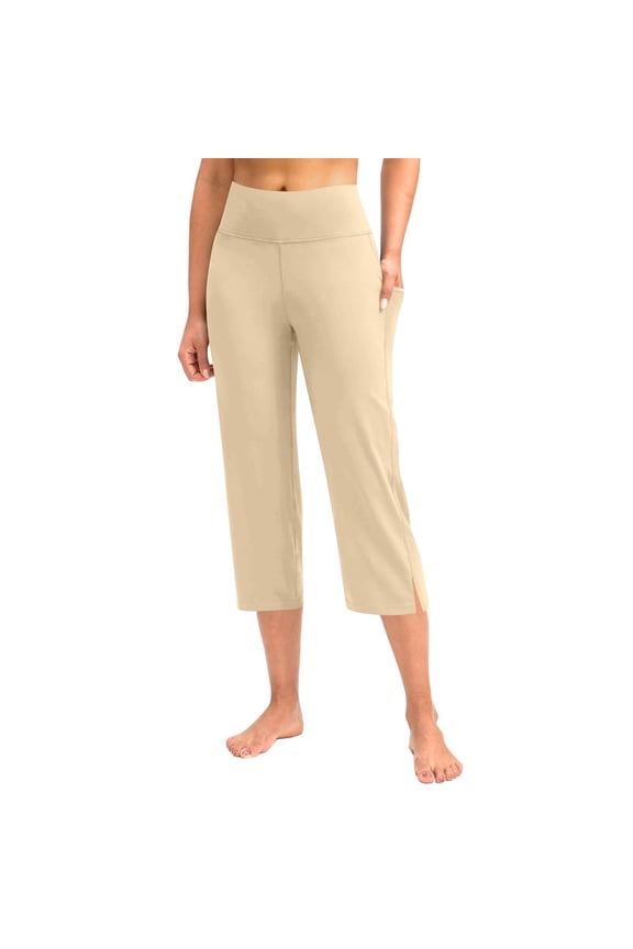 Womens Casual Pants Tummy Control Leggings For Women Yoga Leggings For Women Stretchy Pants For Women Capri Leggings For Women Brown M