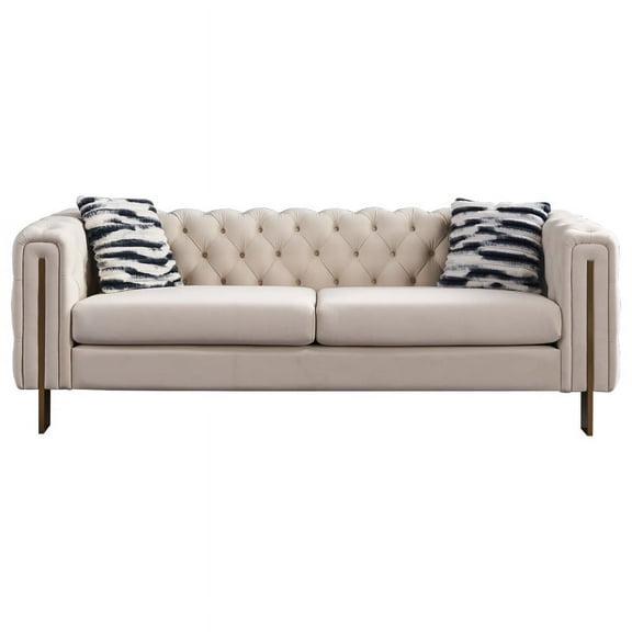 Ucloveria 84" Velvet Upholstered Sofa Couch 3-Seater Loveseat for Living Room, Apartment and Small Space