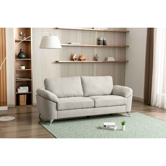 Ucloveria Contemporary 1pc Cushion Loveseat Sofa with Metal Legs Living Room