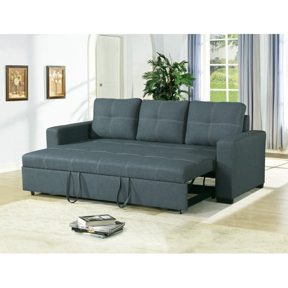 Ucloveria Sectional Sofa with Chaise Lounge, 85" Pull Out Sofa Bed 3 Seater Sleeper Sofa with Thick Cushion