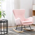 thumbnail image 1 of Ucloveria Small Rocking Accent Chair, Uplostered Glider Rocker Armchair for Baby Nursery, Comfy Side Chair for Living Room, Bedroom (Pink), 1 of 8