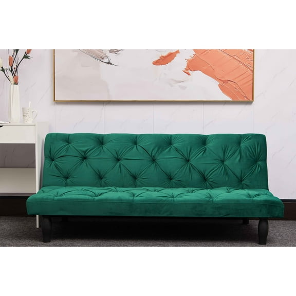 Ucloveria Velvet Sofa Converts Into Sofa Bed Suitable For Family Living Room, Apartment, Bedroom