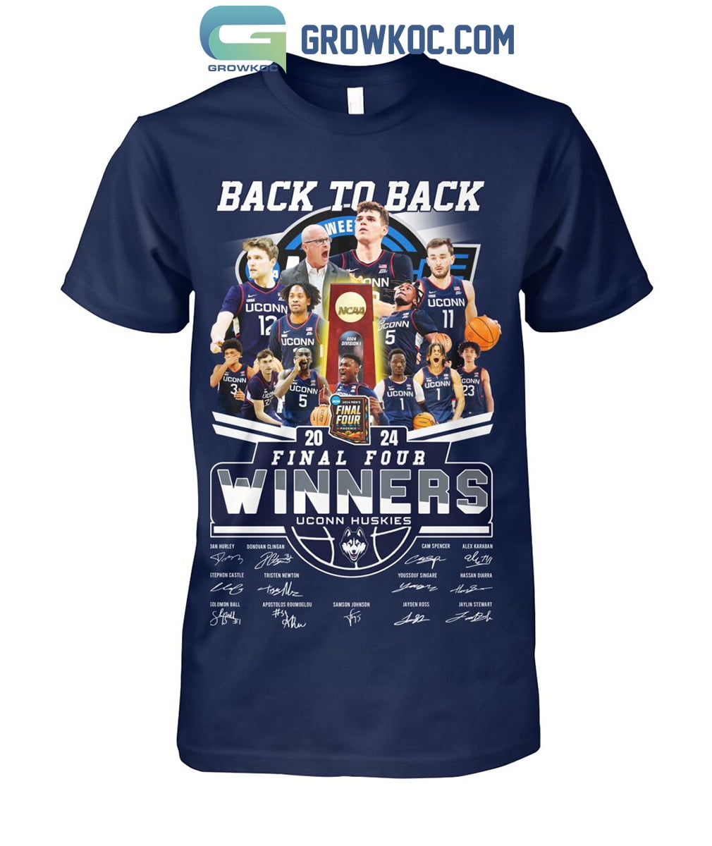 Uconn Huskies Final Four Winner 2024 Back To Back TShirt