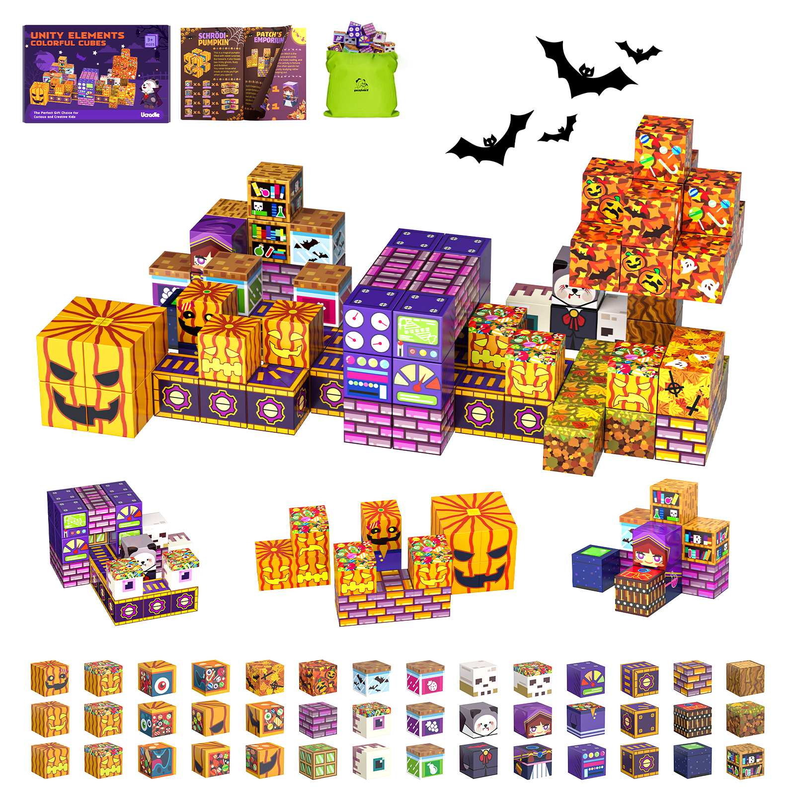 Ucradle 102 Pieces Magnetic Blocks, Kid Building Toys, Game-Based Build Mine Magnet World Set, 3D Magnetic Building Blocks for Kids, STEM Certified | Ages Children to Adult 3+