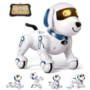 RC Robot Dog, Smart Programmable RC Electronic Pet Puppy with Early Education Function, White/Blue