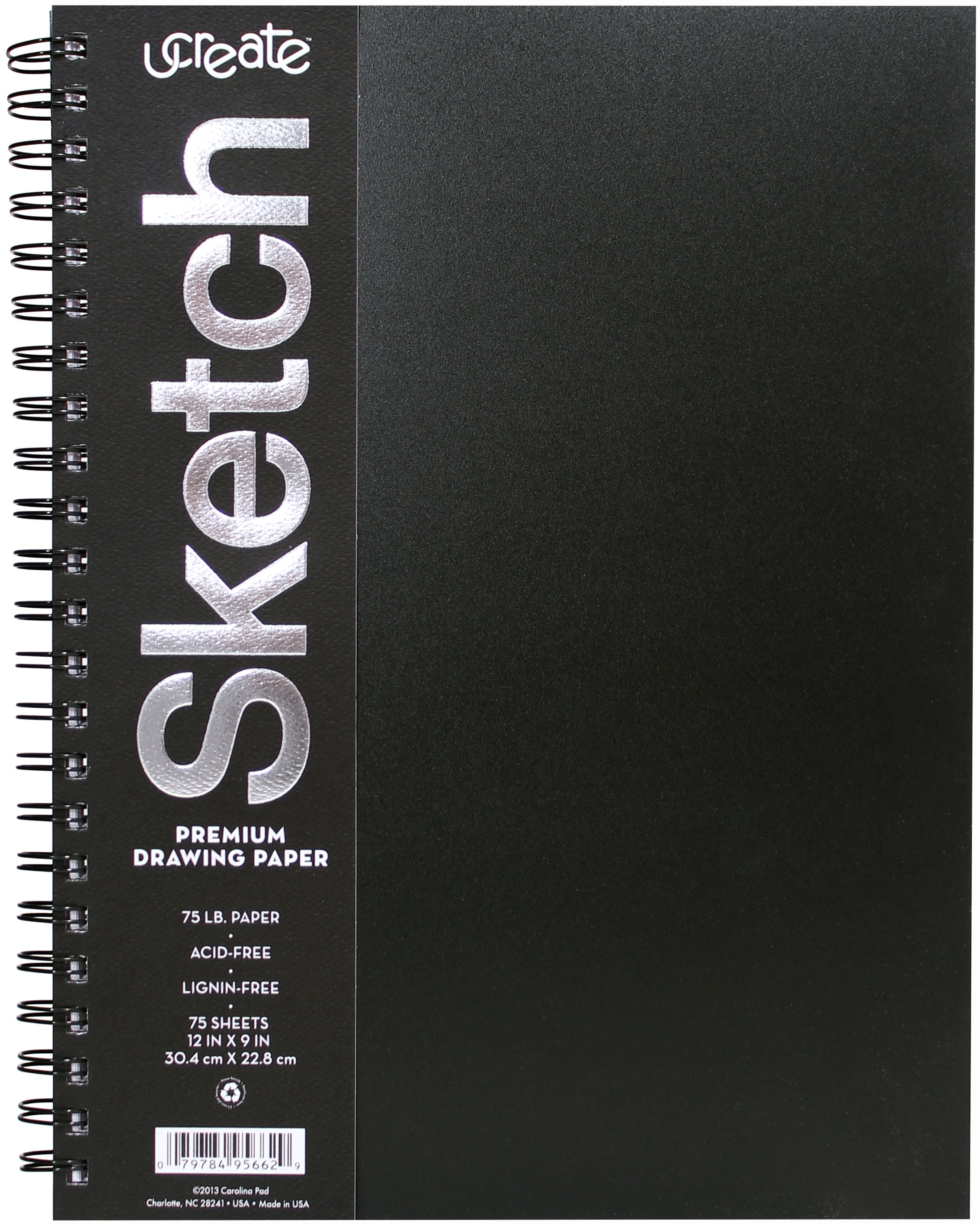 Cabreche Cute Sketchbook Top Spiral Bound Sketch Pad 9 x 12 inch,100GSM  Thick Paper 50 Sheets 100 Pages,Art Sketch Book Aesthetic Writing Drawing
