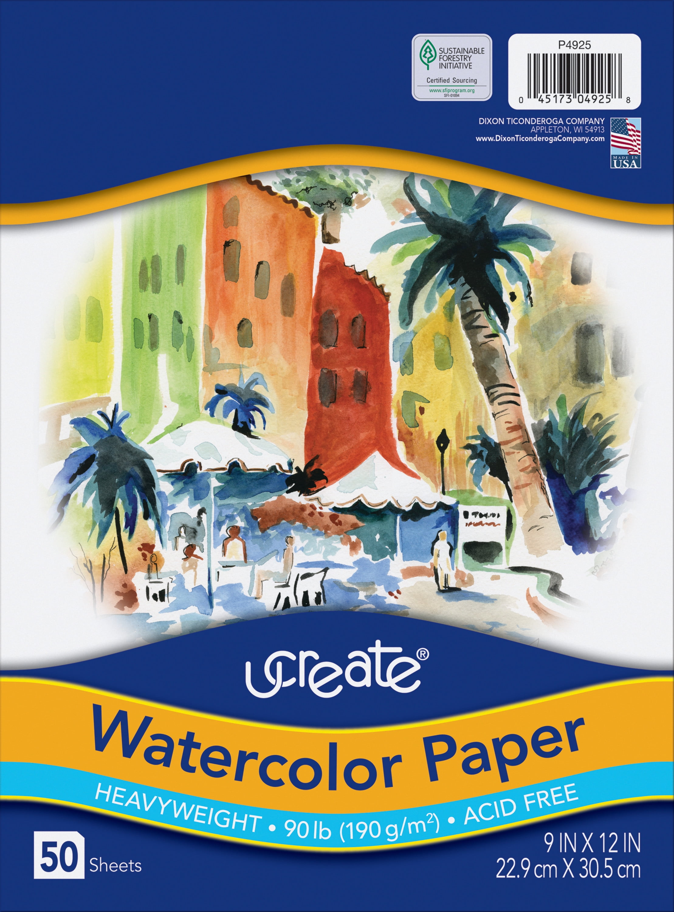 TecUnite 60 Sheets Watercolor Paper White Cold Press Paper Pack for Kid Child Watercolor Drawing Student Artist (5 x 7 inch)