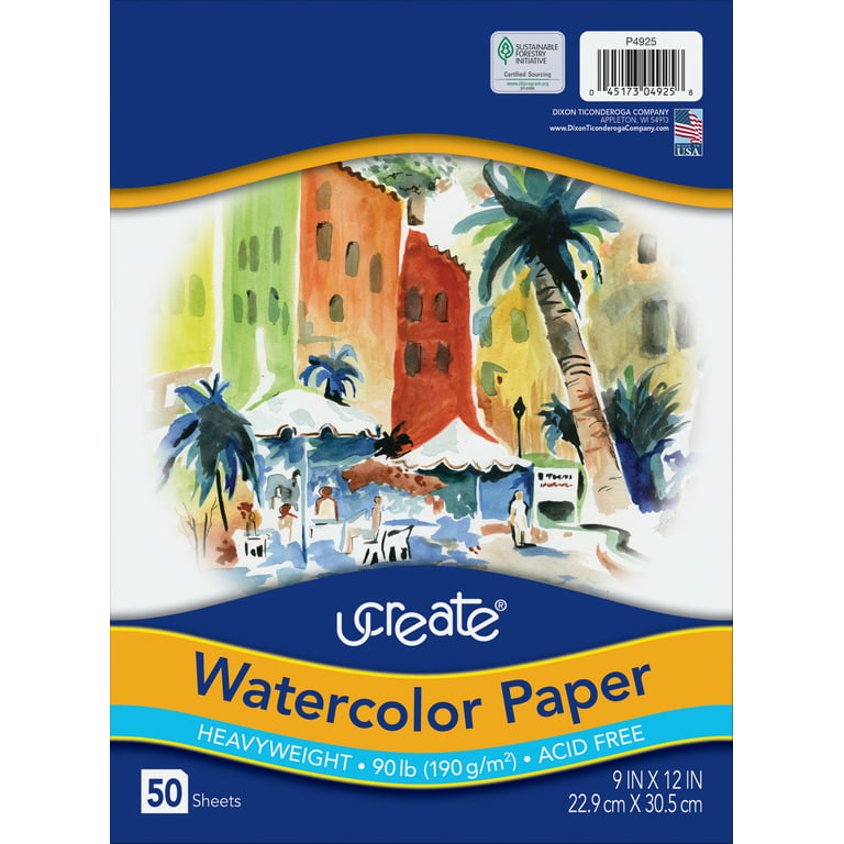 US Art Supply 11 x 14 Premium Heavyweight Watercolor Painting Paper Pad,  Pack of 2, 12 Sheets Each, 140 Pound (300gsm) - Cold Pressed, Acid-Free
