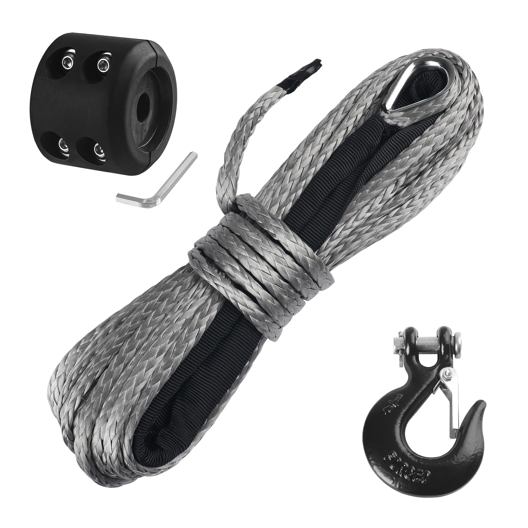 Ucreative 3/16 Inch x RRF12 50 Feet Synthetic Winch Rope 8,350LBs Line ...