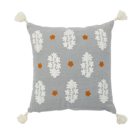 Udaipur Paisley slate blue pillow