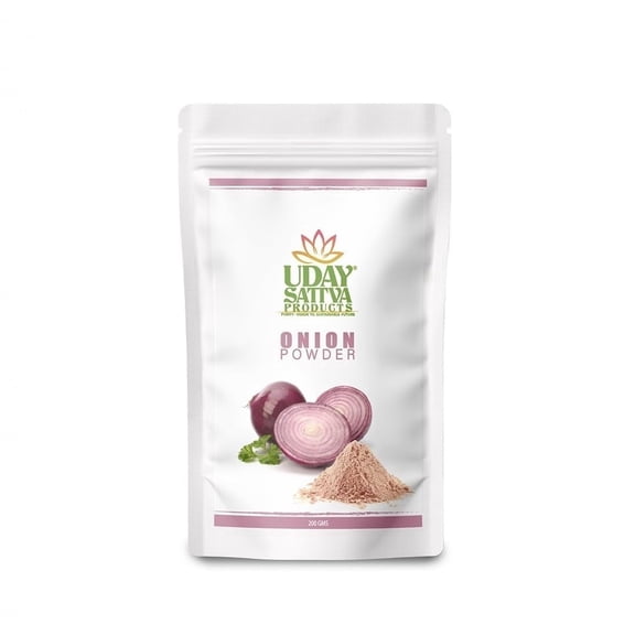 Uday Sattva Products Dehydrated Red Onion Powder | 200g Pack | No Additives, Preservatives or Colors | Powder for Cooking, Curries, Gravies, Seasoning & Soups | No More Tears Kitchen Essential