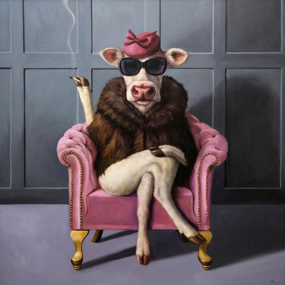 Art.com Udder In Law Art Print by Lucia Heffernan, 24" x 24"