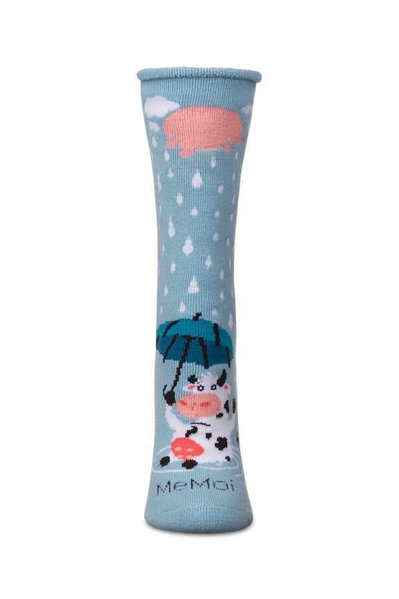 Udder The Weather Greeting Card Socks, One Size, Sky Blue